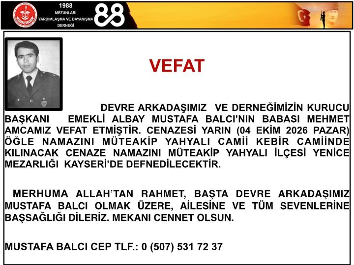 Vefat Duyurusu